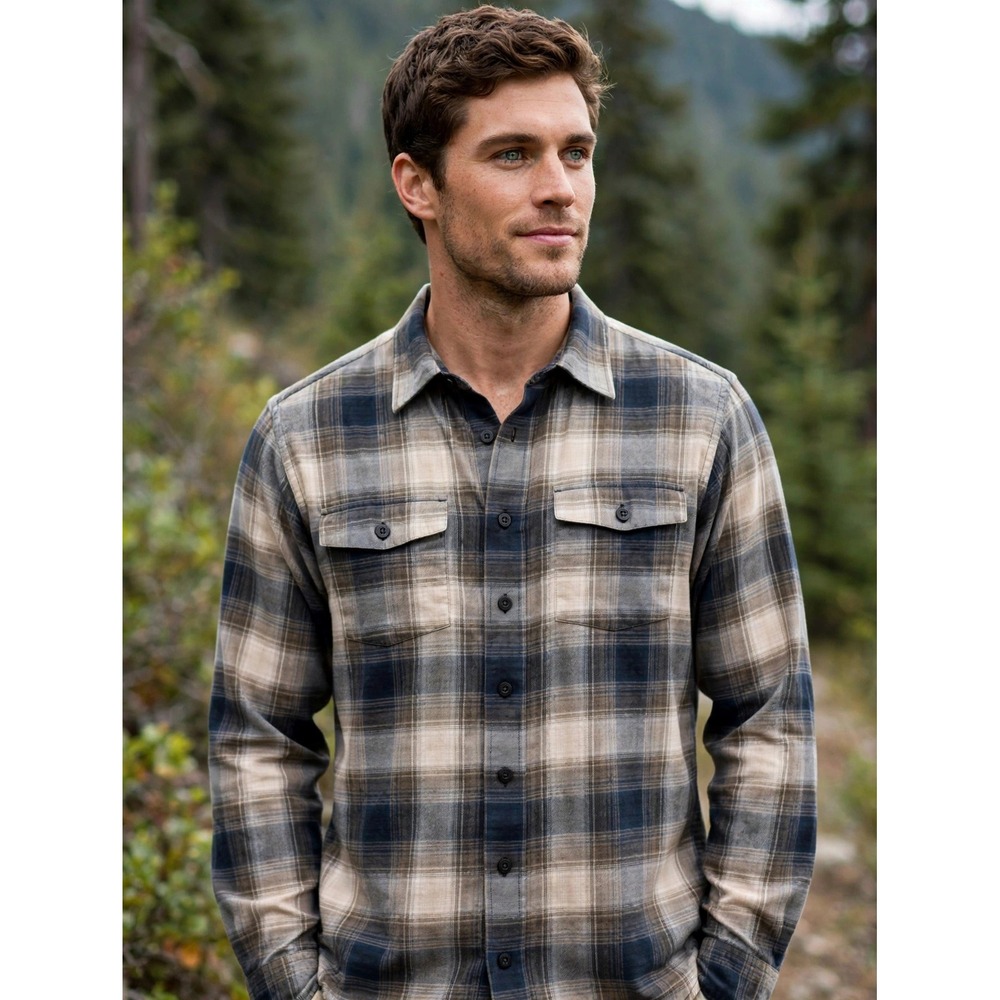 Patagonia Mens XS Brown Plaid Organic Cotton Flannel Button Down Shirt 53856FA12